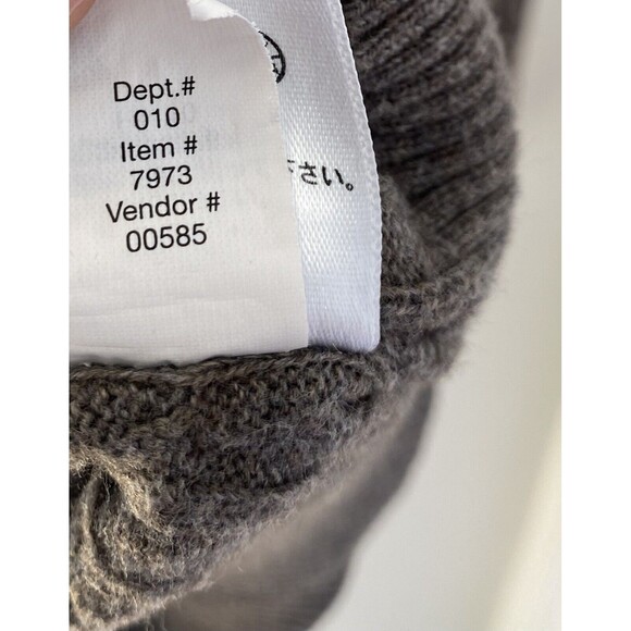 Eddie Bauer Grey V Neck Sweater Womens Medium Cable Knit Preppy Y2K Twilight Vtg - Picture 8 of 8